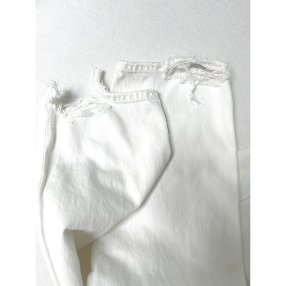 Agolde 90’s Mid Rise Distressed White Denim Jeans Size 25 - Picture 14 of 15